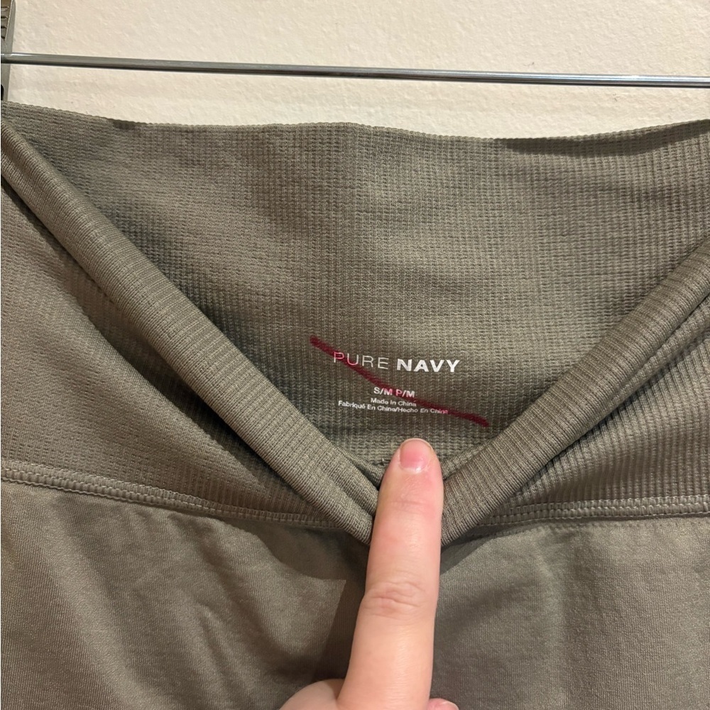 Pure Navy Khaki/Sage Leggings Size S/M - Picture 3 of 4